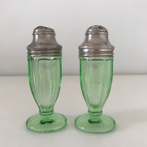 Green Depression Salt & Pepper Shakers